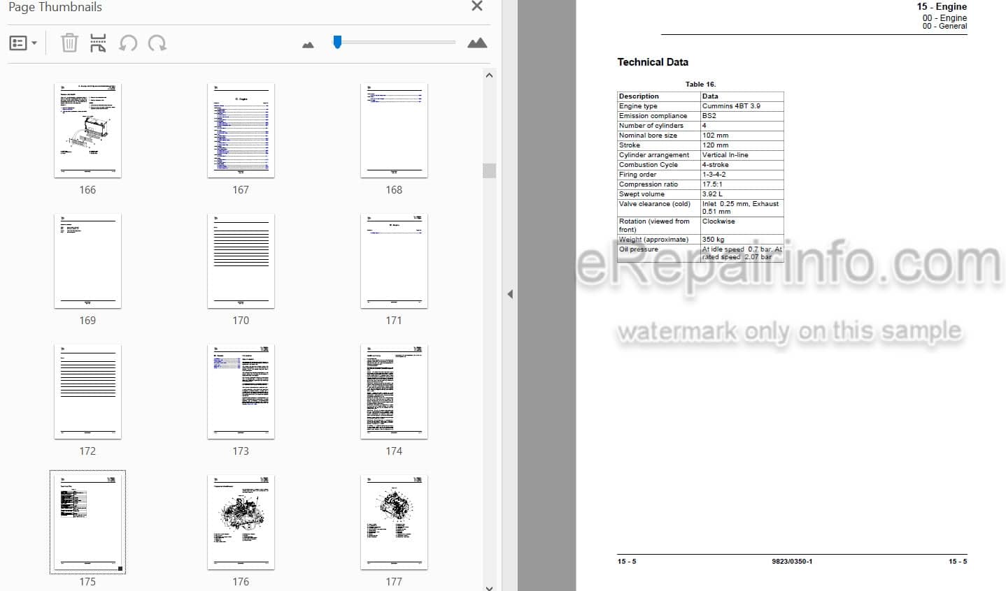 Photo 4 - JCB 140 Service Manual Excavator 9823-0350