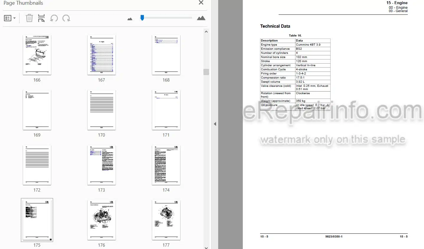 Photo 4 - JCB 140 Service Manual Excavator 9823-0350