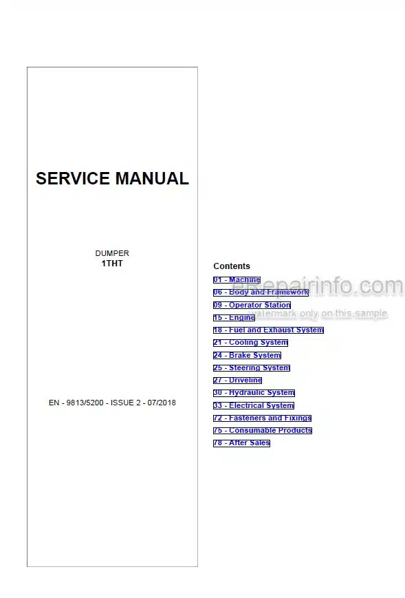 Photo 4 - JCB 1THT Service Manual Dumper 9813-5200