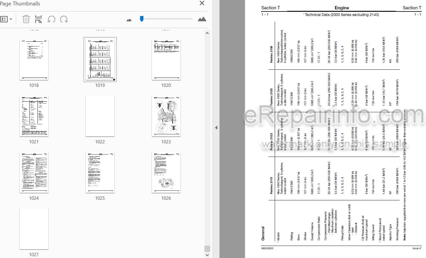 Photo 3 - JCB 2115 2125 2135 2140 2150 3155 3185 Fastrac Service Manual Tractor 9803-8020