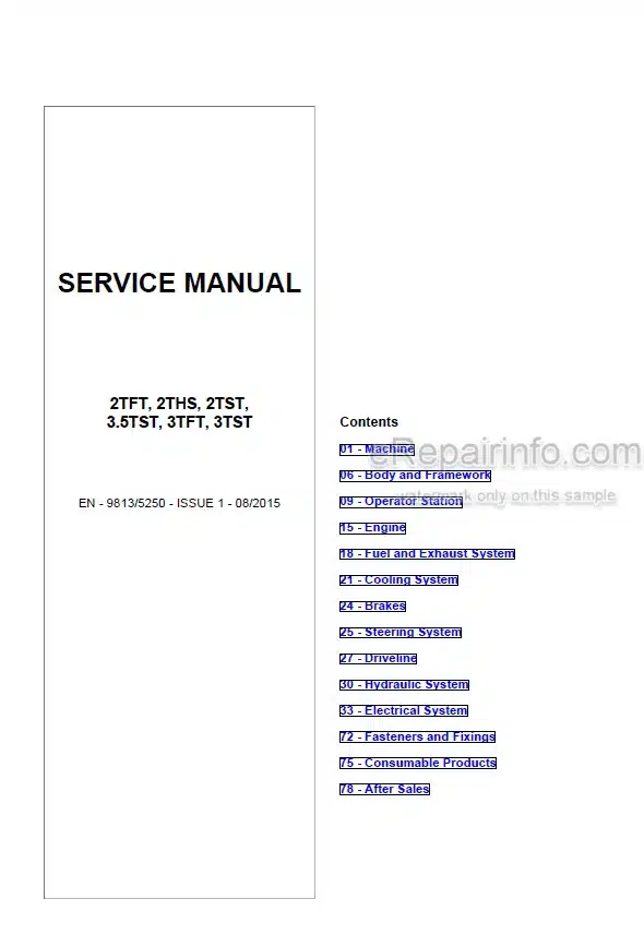 Photo 5 - JCB 2TFT 2THS 2TST 3.5TST 3TFT 3TST Service Manual Dumper 9813-5250
