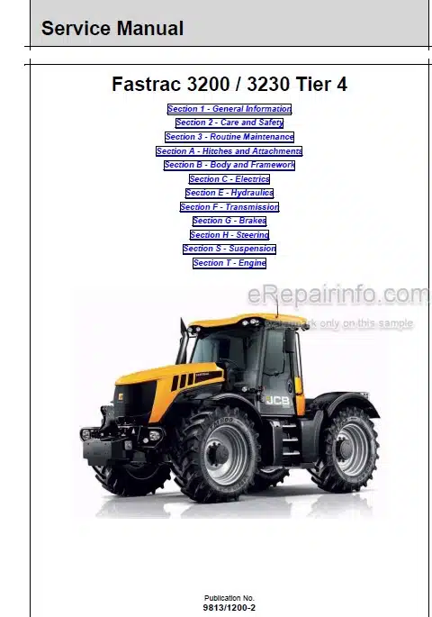 Photo 4 - JCB 3200 3230 Fastrac Tier 4 Service Manual Tractor 9813-1200