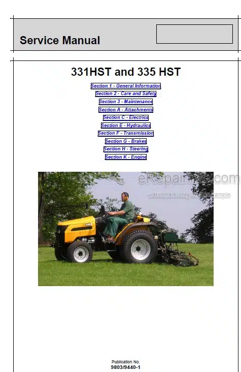 Photo 5 - JCB 331HST 335HST Service Manual Mower 9803-9440