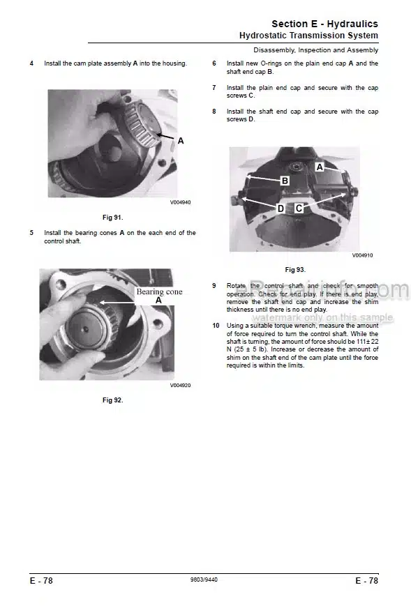Photo 1 - JCB 331HST 335HST Service Manual Mower 9803-9440