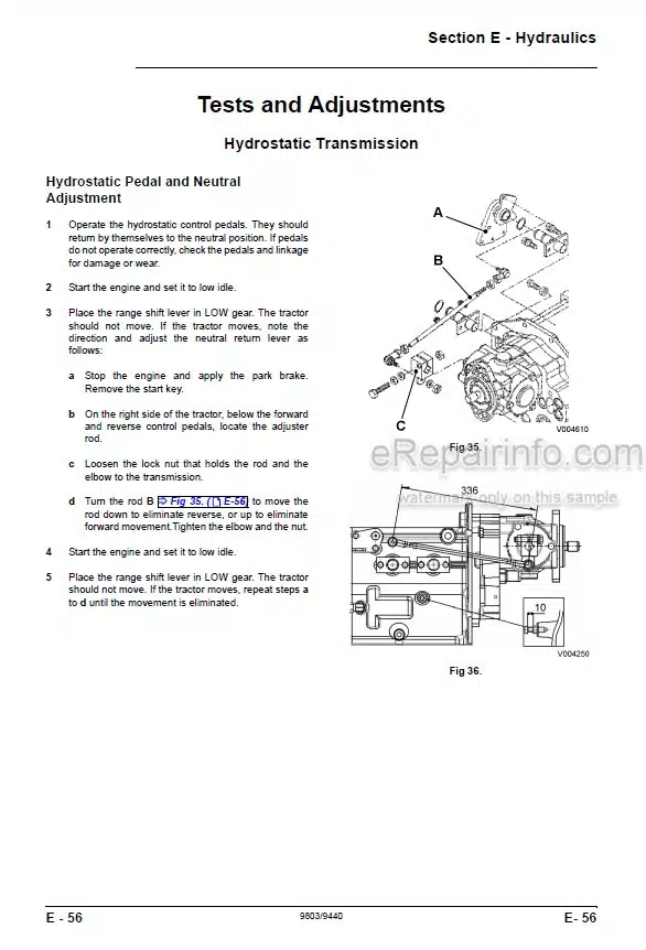 Photo 3 - JCB 331HST 335HST Service Manual Mower 9803-9440