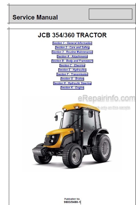 Photo 4 - JCB 354 360 Service Manual Tractor 9803-9480