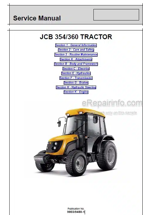 Photo 4 - JCB 354 360 Service Manual Tractor 9803-9480