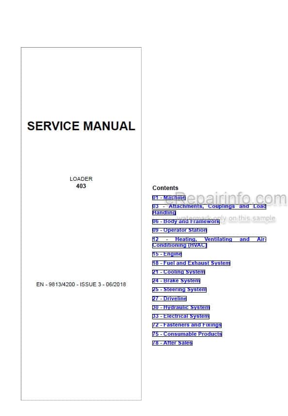 Photo 4 - JCB 403 Service Manual Wheel Loader 9813-4200