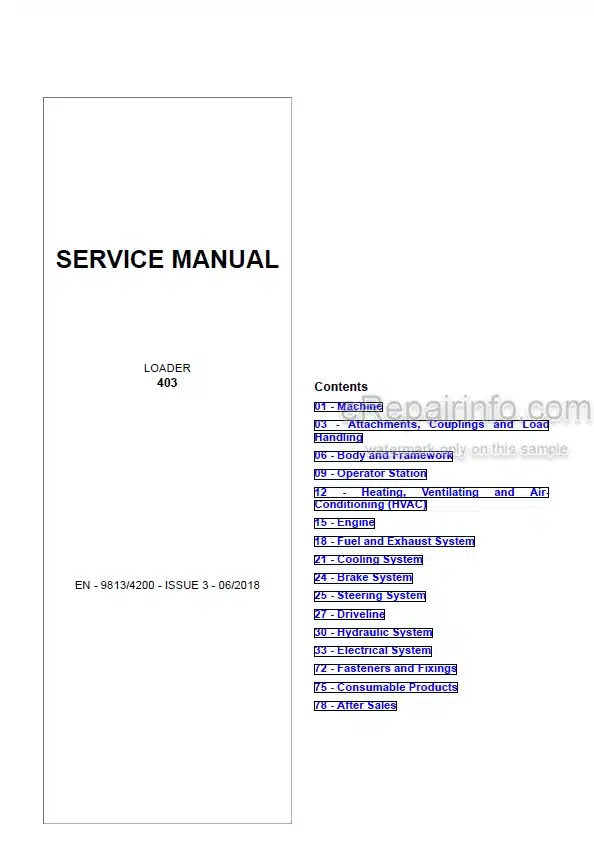 Photo 4 - JCB 403 Service Manual Wheel Loader 9813-4200
