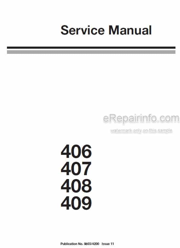 Photo 4 - JCB 406 407 408 409 Service Manual Wheel Loader 9803-4200