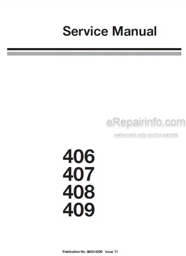 Photo 4 - JCB 406 407 408 409 Service Manual Wheel Loader 9803-4200