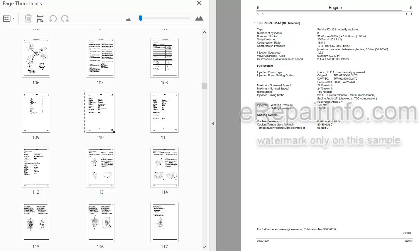 Photo 3 - JCB 406 407 408 409 Service Manual Wheel Loader 9803-4200