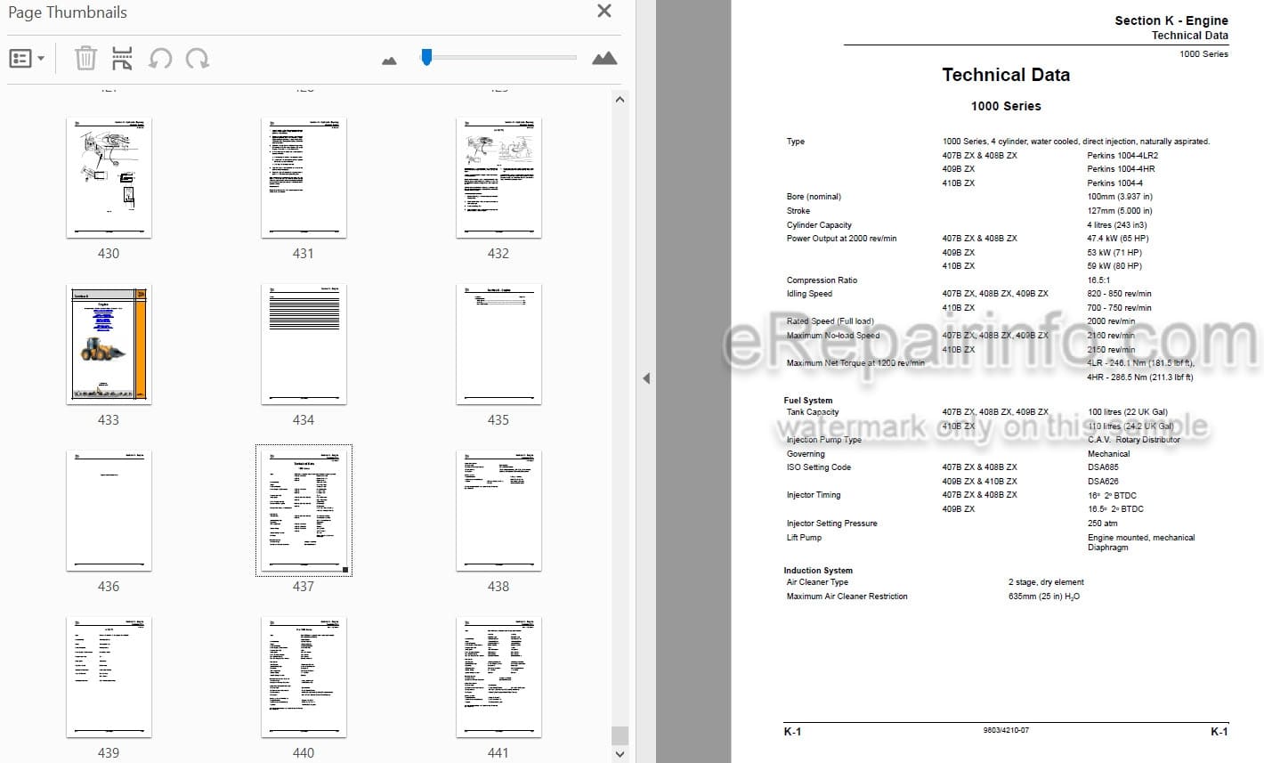Photo 4 - JCB 407BZX 408BZX 409BZ 410BZX 411BZX Service Manual Wheel Loader 9803-4210