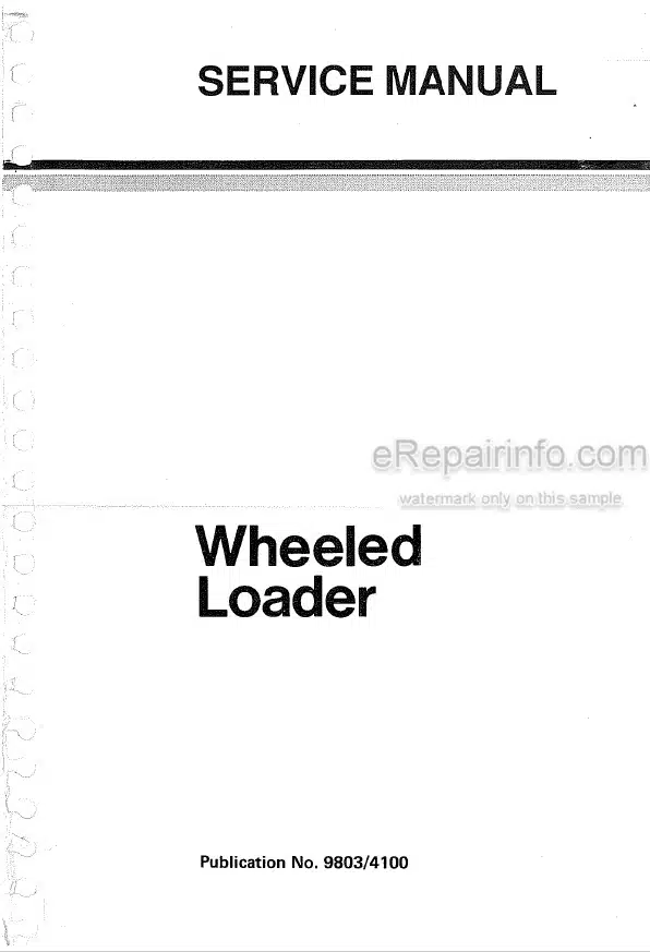 Photo 4 - JCB 410 412 415 420 425 430 Service Manual Wheel Loader 9803-4100