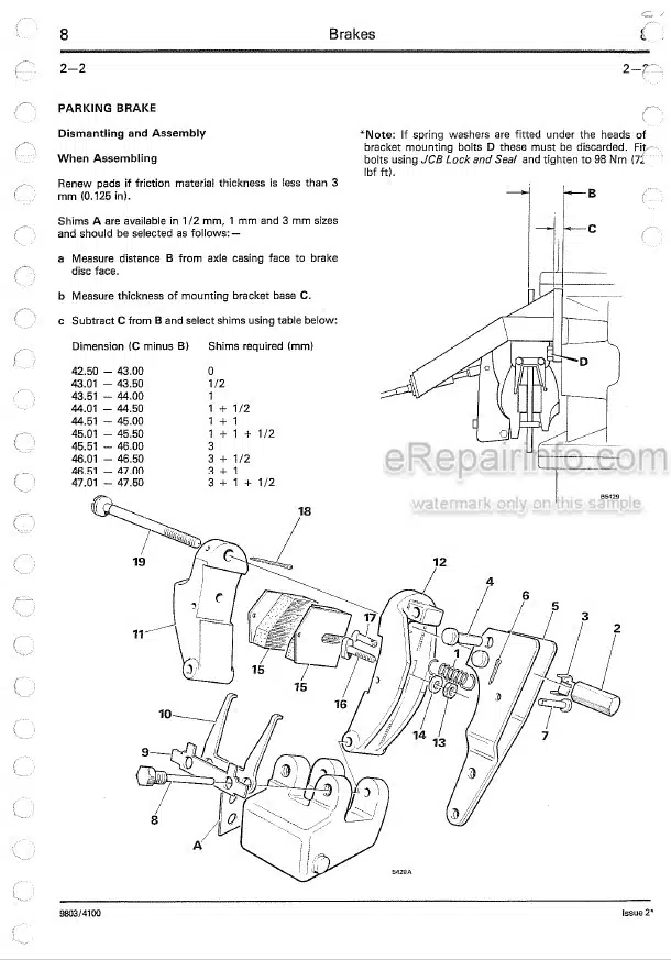 Photo 6 - JCB 410 412 415 420 425 430 Service Manual Wheel Loader 9803-4100