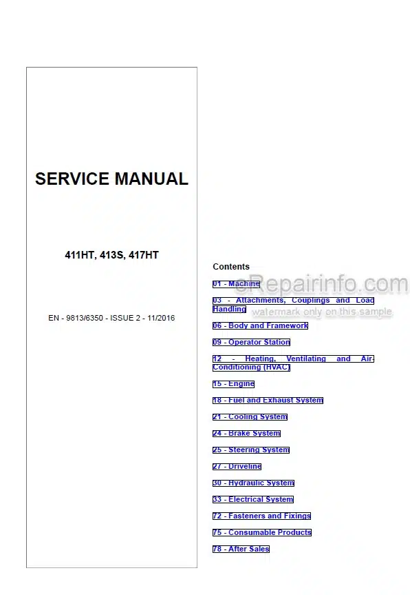 Photo 4 - JCB 411HT 413S 417HT Service Manual Wheel Loader