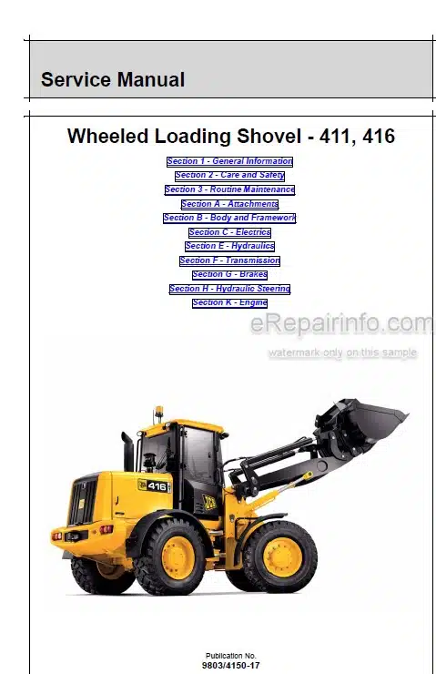 Photo 4 - JCB 411 416 Service Manual Wheel Loader 9803-4150