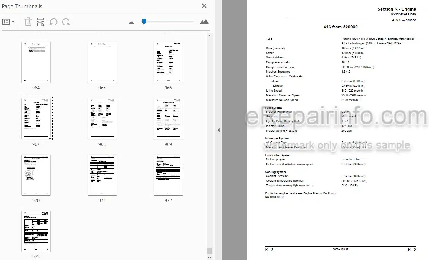 Photo 3 - JCB 411 416 Service Manual Wheel Loader 9803-4150