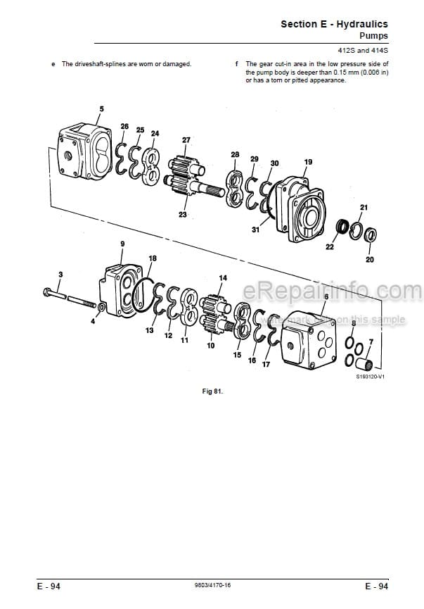 Photo 3 - JCB 412S 414S 416S Service Manual Wheel Loader 9803-4170