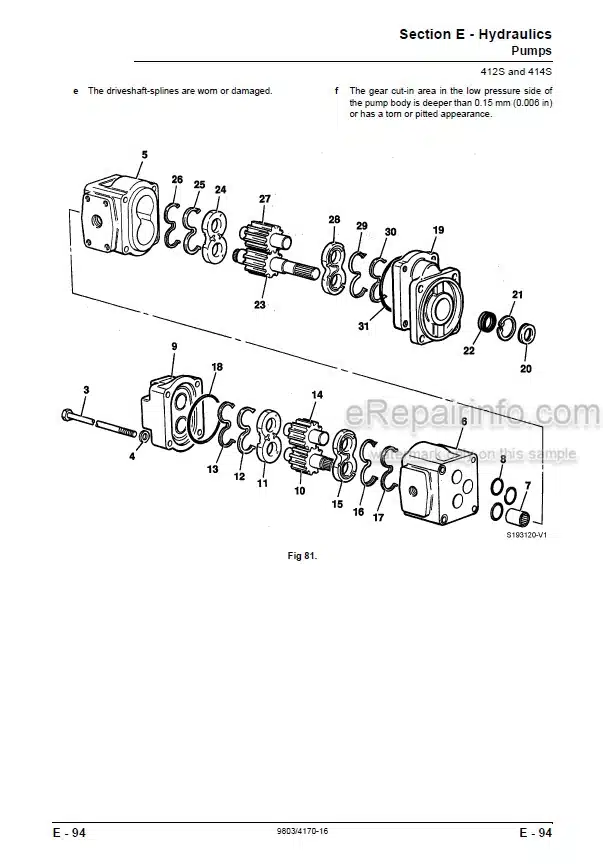 Photo 3 - JCB 412S 414S 416S Service Manual Wheel Loader 9803-4170