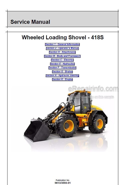 Photo 5 - JCB 418S Service And Operators Manual Wheel Loader 9813-3550