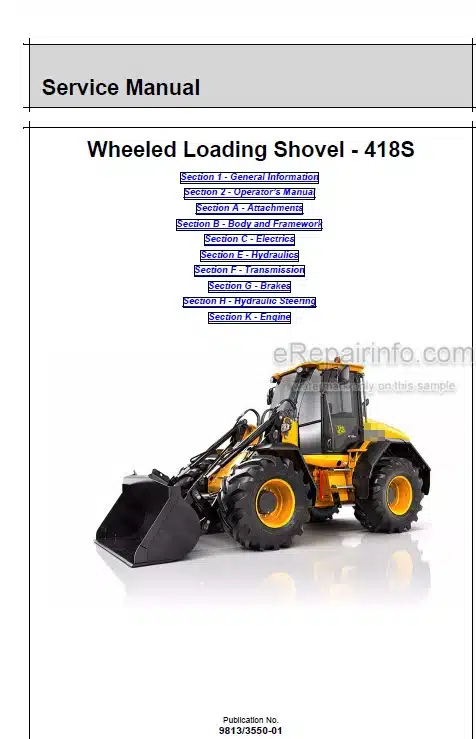 Photo 5 - JCB 418S Service And Operators Manual Wheel Loader 9813-3550