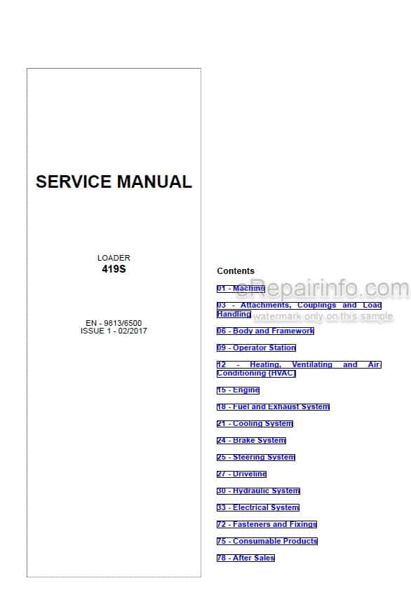 Photo 5 - JCB 419S Service Manual Wheel Loader 9813-6500