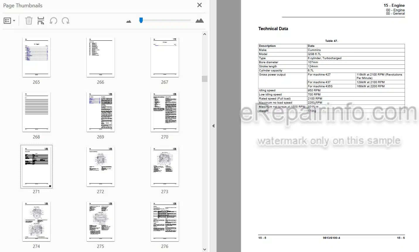 Photo 4 - JCB 427 435S 437 Service Manual Wheel Loader 9813-6100