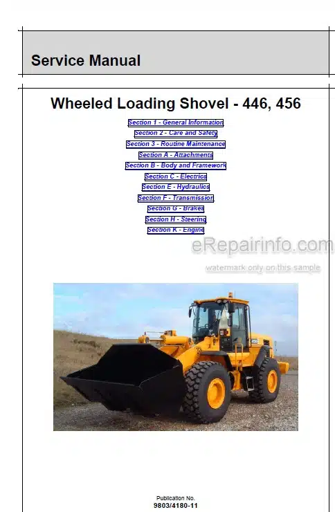 Photo 5 - JCB 446 456 Service Manual Wheel Loader 9803-4180