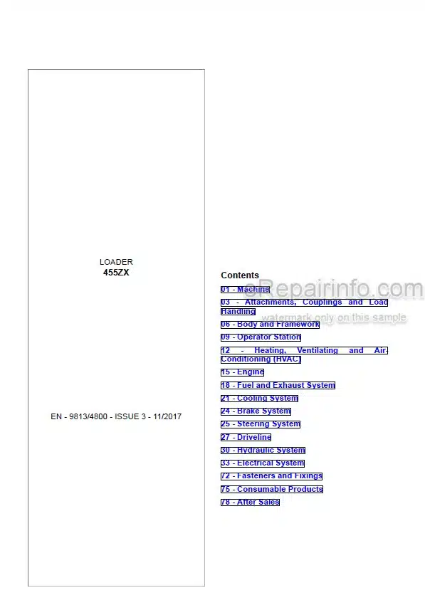 Photo 5 - JCB 455ZX Service Manual Wheel Loader 9813-4800