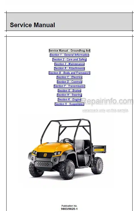 Photo 3 - JCB 4X4 Groundhog Service Manual Machine 9803-9820