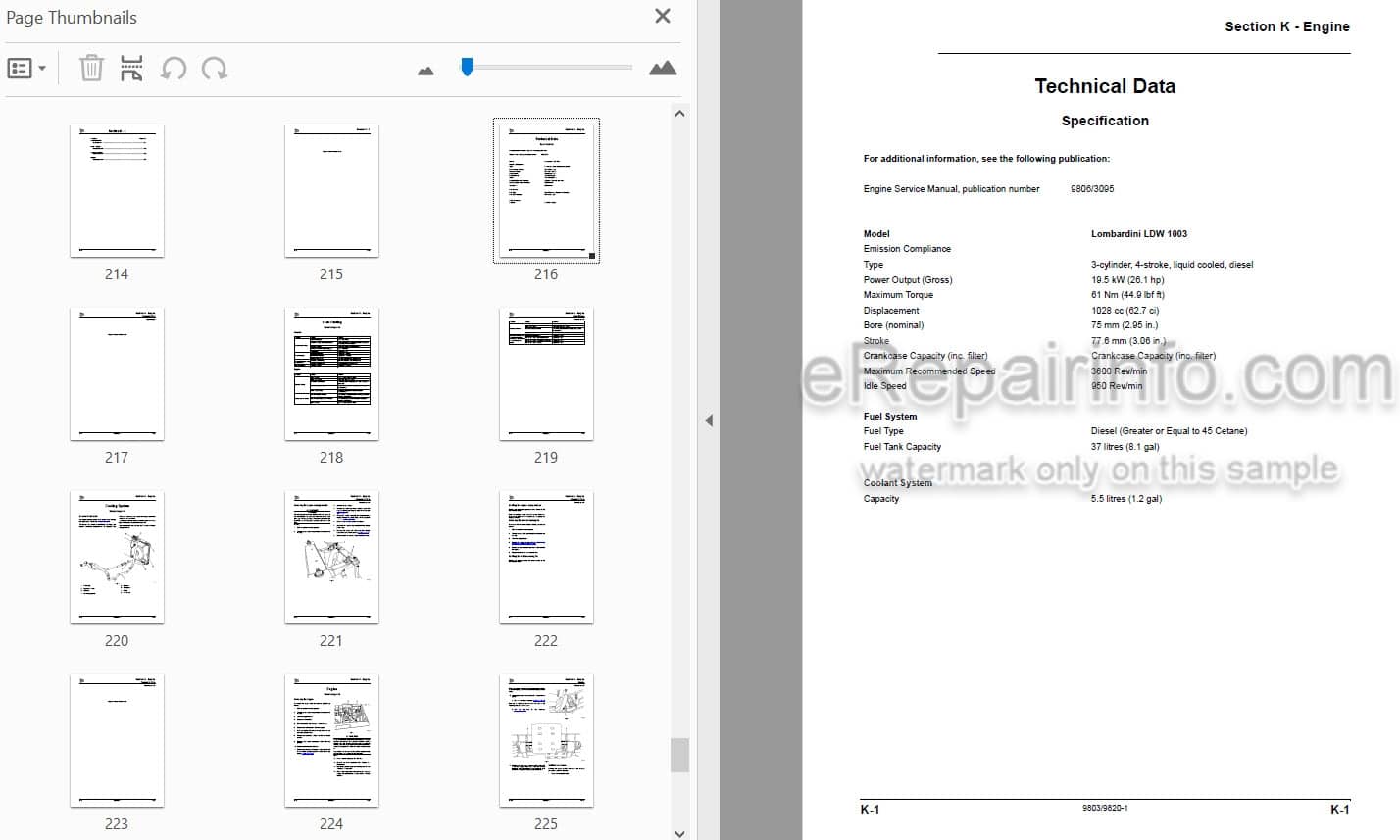 Photo 6 - JCB 4X4 Groundhog Service Manual Machine 9803-9820