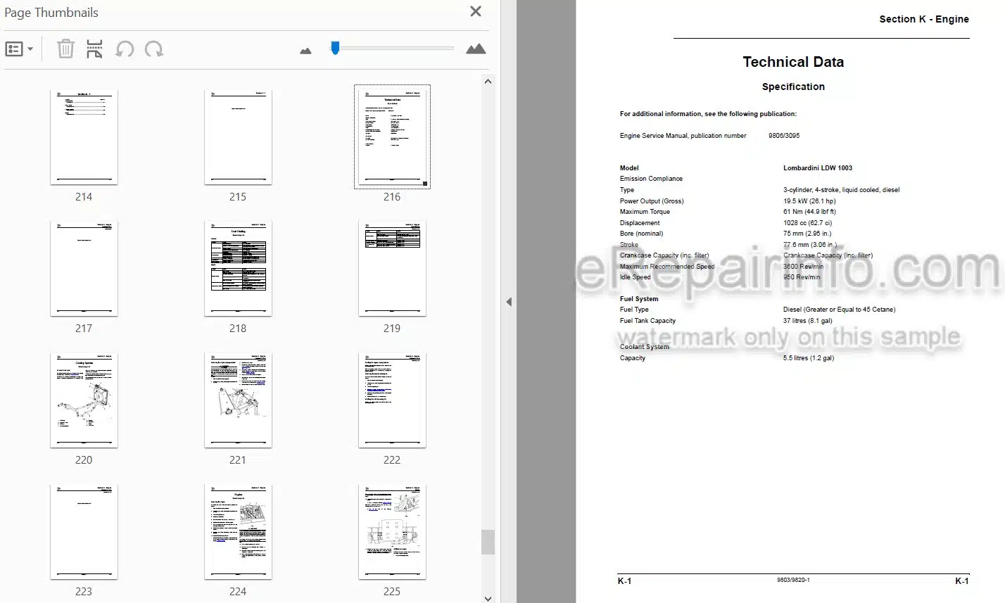 Photo 6 - JCB 4X4 Groundhog Service Manual Machine 9803-9820