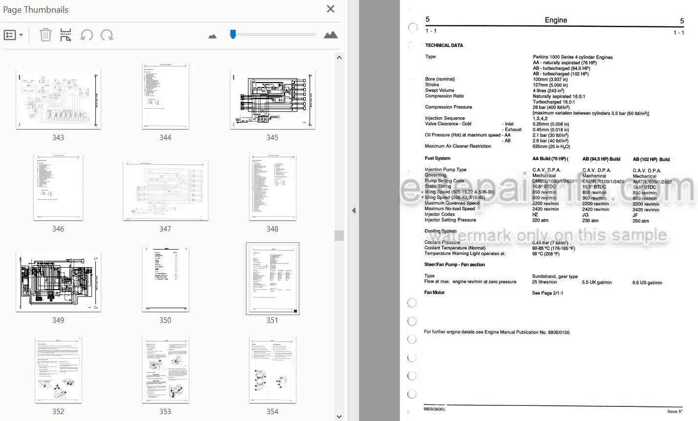 Photo 3 - JCB 505-19 505-22 508-40 506-36 510-40 506B Service Manual Telescopic Handler 9803-3600U
