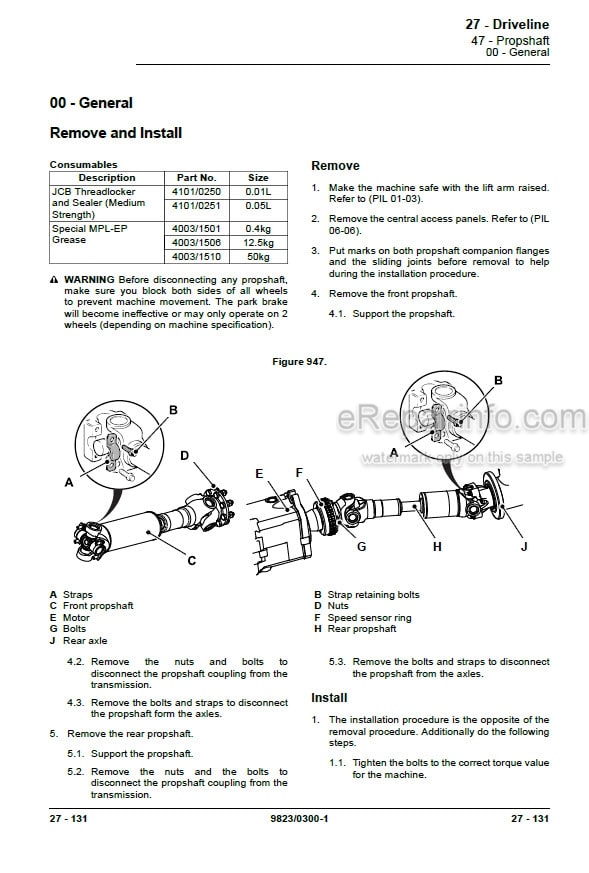 Photo 6 - JCB 505-20 Loadall Service Manual Telescopic Handler 9823-0300