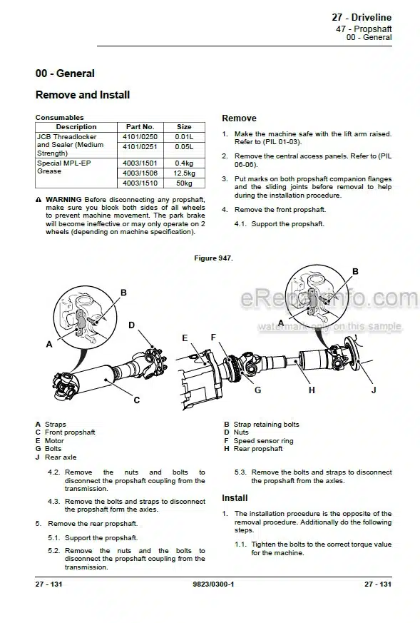 Photo 6 - JCB 505-20 Loadall Service Manual Telescopic Handler 9823-0300
