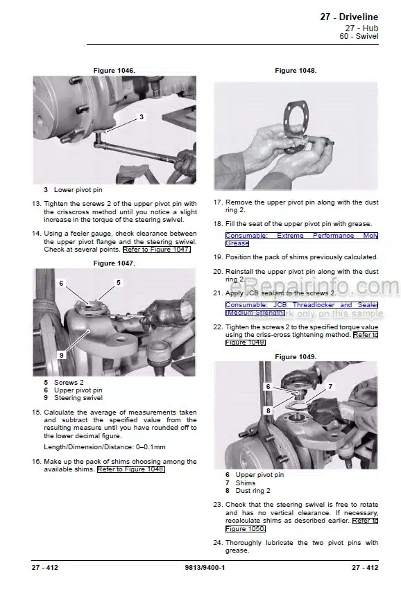 Photo 2 - JCB 506-23 509-23 512-26 Loadall Service Manual Telescopic Handler 9813-9400