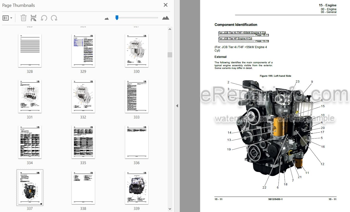 Photo 5 - JCB 508-66 509-45 510-44 510-55 Loadall Service Manual Telescopic Handler 9813-9450