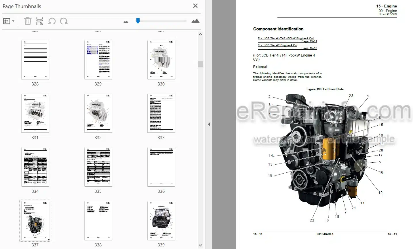 Photo 5 - JCB 508-66 509-45 510-44 510-55 Loadall Service Manual Telescopic Handler 9813-9450