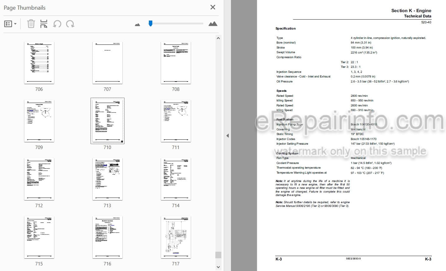 Photo 3 - JCB 520-40 524-50 527-55 Loadall Service Manual Telescopic Handler 9803-3690