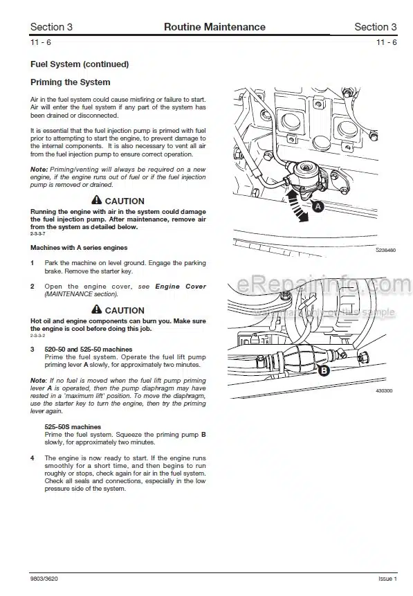 Photo 2 - JCB 520-50 525-50 525-50S Loadall Service Manual Telescopic Handler 9803-3620