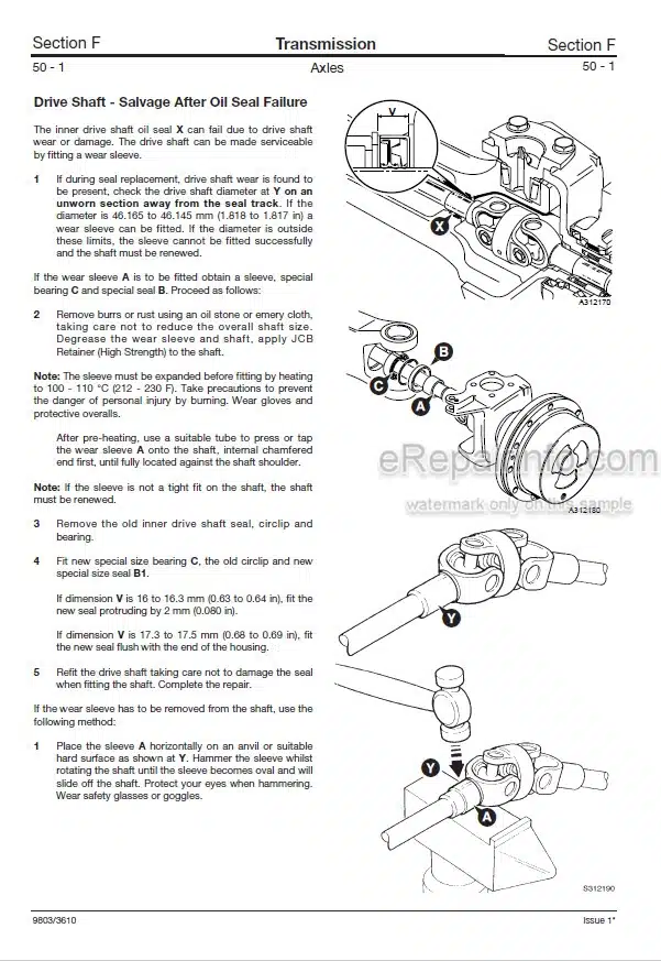 Photo 8 - JCB 520-50 525-50 525-50S Loadall Service Manual Telescopic Handler 9803-3620