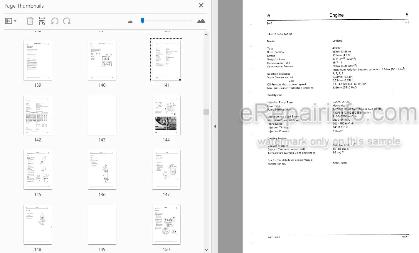 Photo 4 - JCB 520 520HL 520 Farm Special 520M 525 525B 525B HL 525B Farm Special 530 530 HL 530B 530B HL 540B 540BM Loadall Service Manual Telescopic Handler 9803-3350