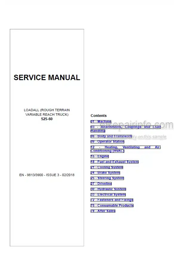Photo 5 - JCB 525-60 Loadall Service Manual Telescopic Handler 9813-3900