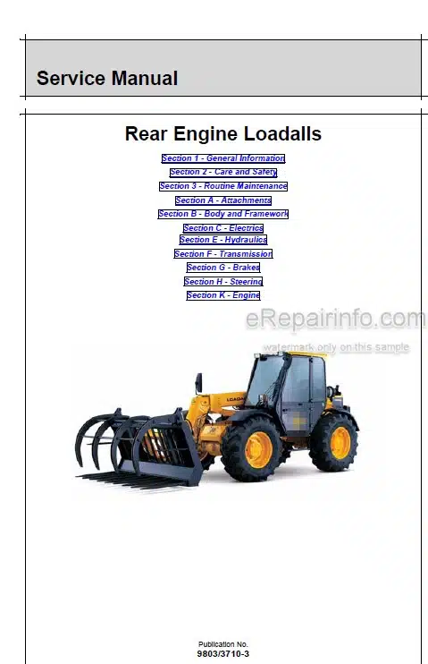 Photo 4 - JCB 526 526S 528-70 528S Loadall Service Manual Telescopic Handler 9803-3710