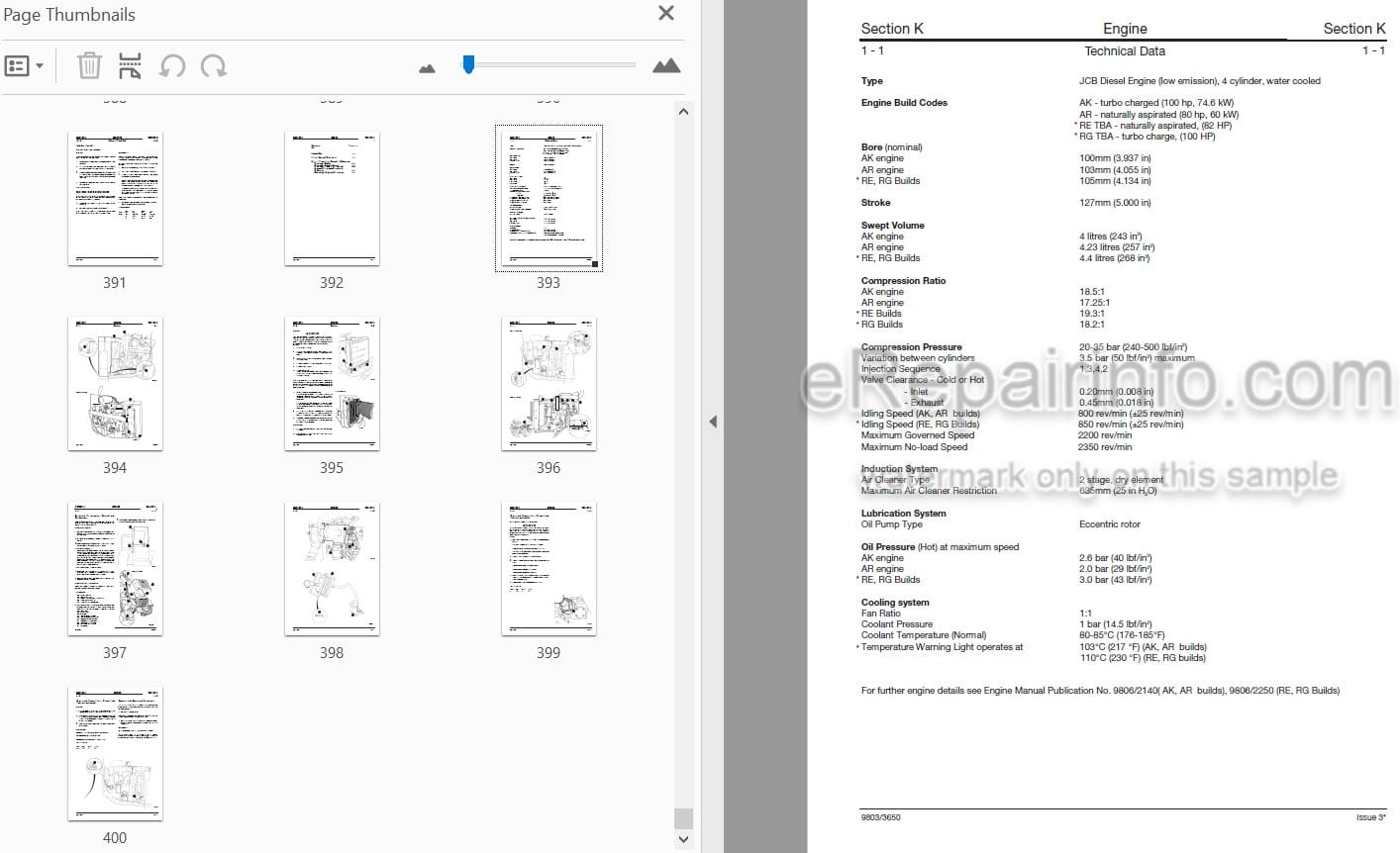 Photo 4 - JCB 528-70 528S Loadall Service Manual Telescopic Handler 9803-3650
