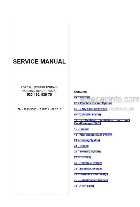 Photo 4 - JCB 530-110 530-70 Loadall Service Manual Telescopic Handler 9813-8300
