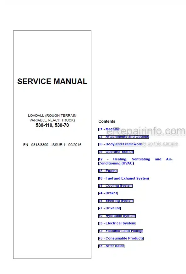 Photo 4 - JCB 530-110 530-70 Loadall Service Manual Telescopic Handler 9813-8300