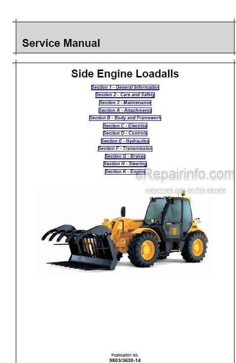Photo 5 - JCB 530-70 532-120 533-105 535-60 535-95 535-125 535-140 537-135 540-70 540-140 540-170 Loadall Service Manual Telescopic Handler 9803-3630
