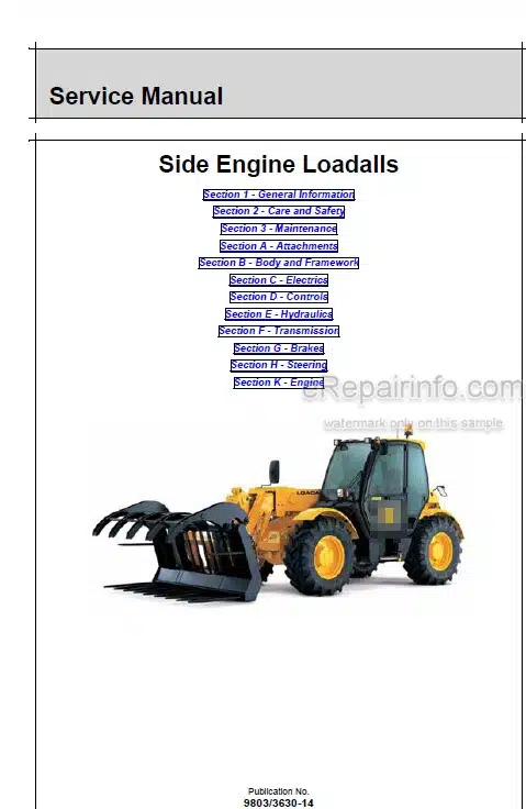 Photo 5 - JCB 530-70 532-120 533-105 535-60 535-95 535-125 535-140 537-135 540-70 540-140 540-170 Loadall Service Manual Telescopic Handler 9803-3630